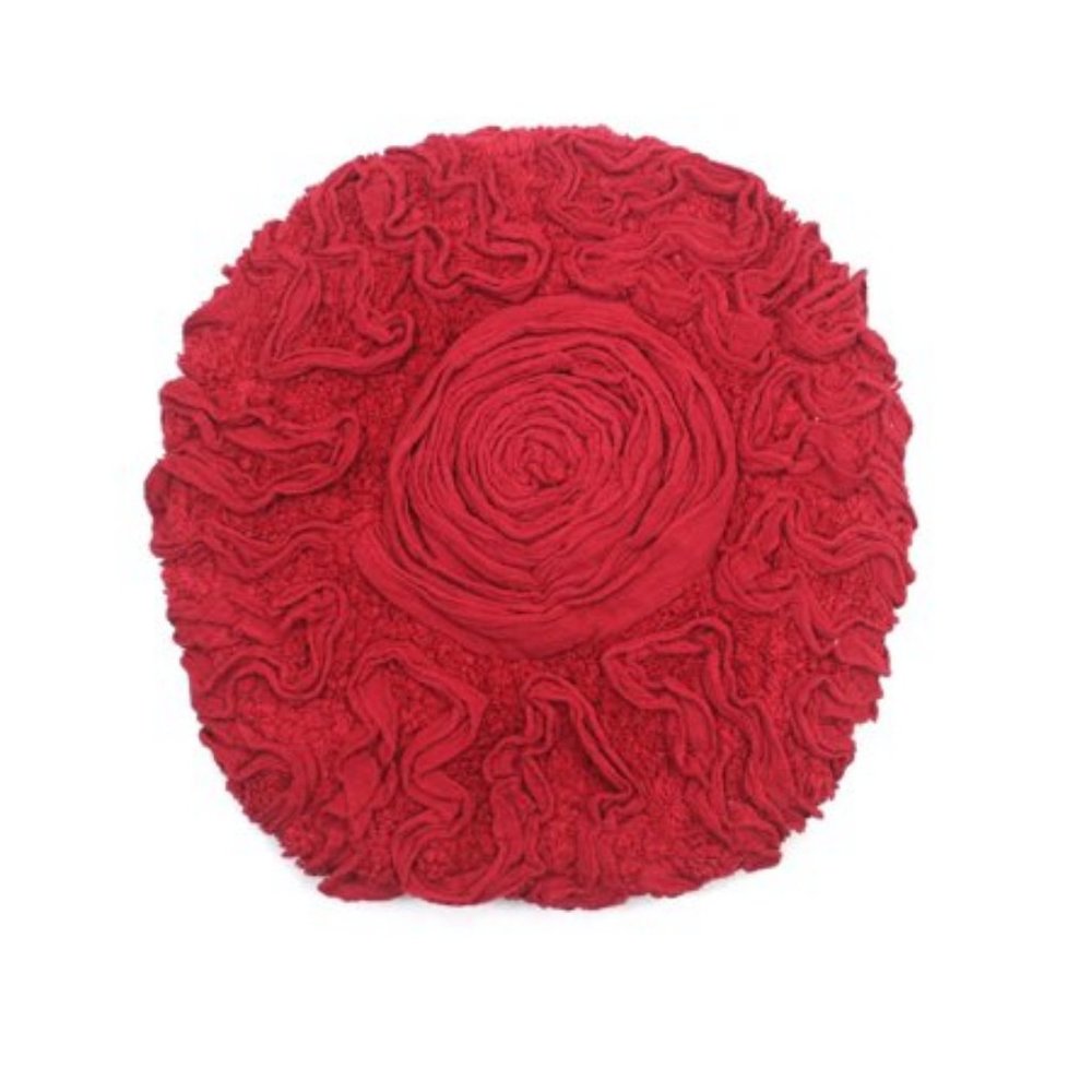 *CLEARANCE*  Home Weavers Bell Flower Collection lid cover 18"x 18" red